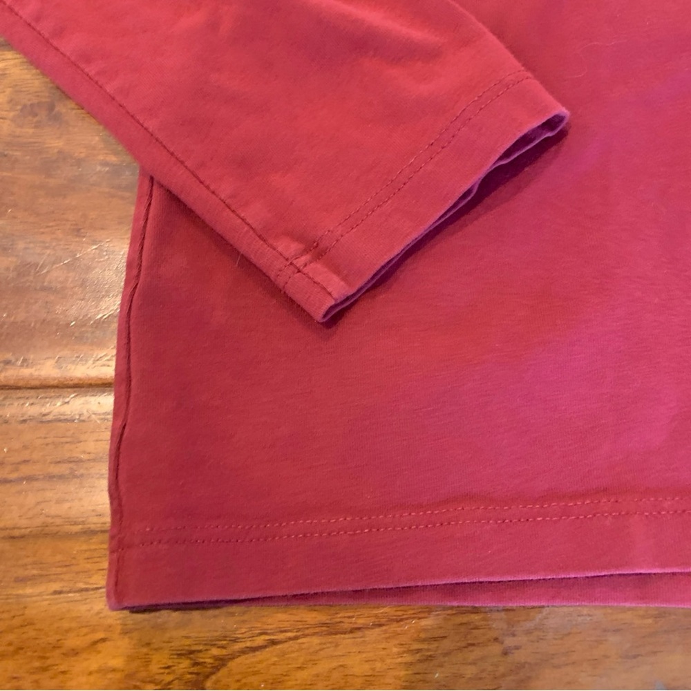 Fair Indigo Long Sleeve Tee Women's Size L Red Organic Pima Cotton Made In Peru - Picture 4 of 8